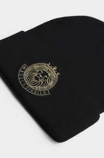 SIKSILK Mössa Messi X SikSilk Woven Badge Beanie Svart