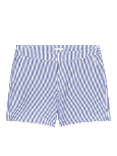 Seersucker Swim Shorts - White