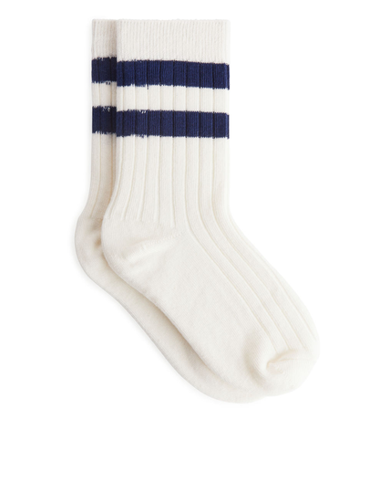 Rib Knit Socks Set of 2 - Blue