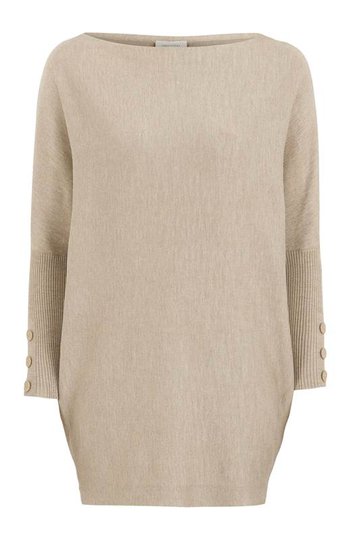 Freequent Lång tröja Sally Beige Melange