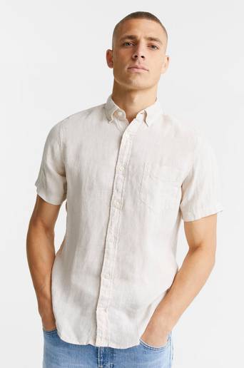 Gant Kortärmad Skjorta D2. Reg Ut Beige