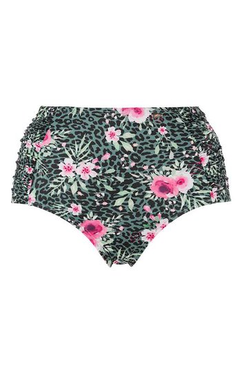 Cellbes Blommig bikinitrosa hög midja Grön Blommig