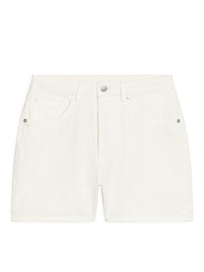 Denim Overdye Shorts - White