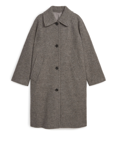 Bouclé Wool Coat - Beige