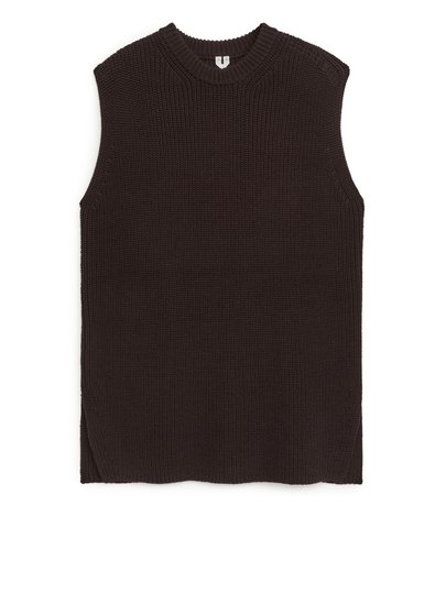 Knitted Vest - Brown