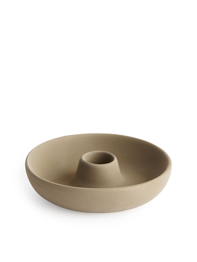 Stoneware Candle Holder 10.5 cm - Yellow