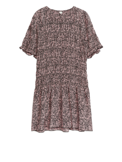 Lyocell Blend Smock Dress - Black