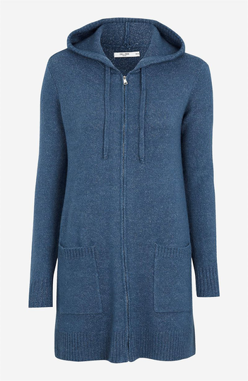 Mjuk cardigan med huva