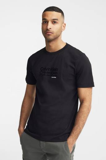 Calvin Klein T-Shirt Triple Logo Flock T-Shirt Svart