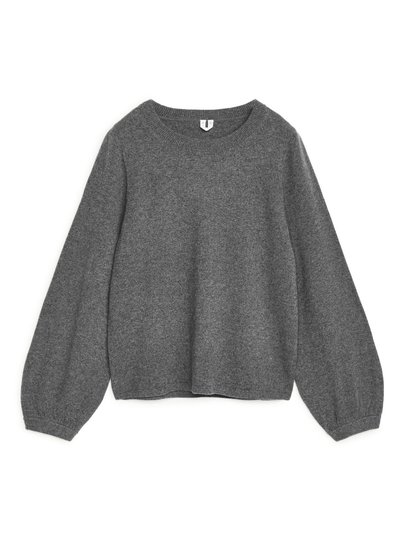 Bell Sleeve Cashmere Jumper - Grey