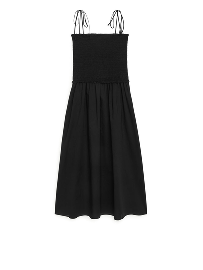 Shirred Sundress - Black