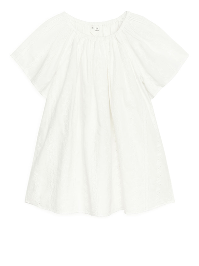 Embroidered Cotton Dress - White