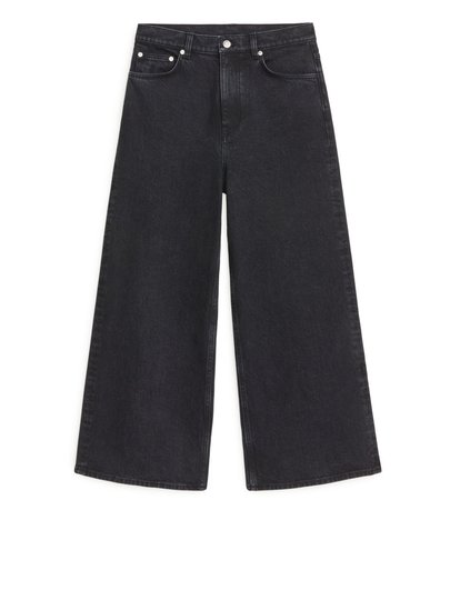 WIDE Cropped Jeans - Black