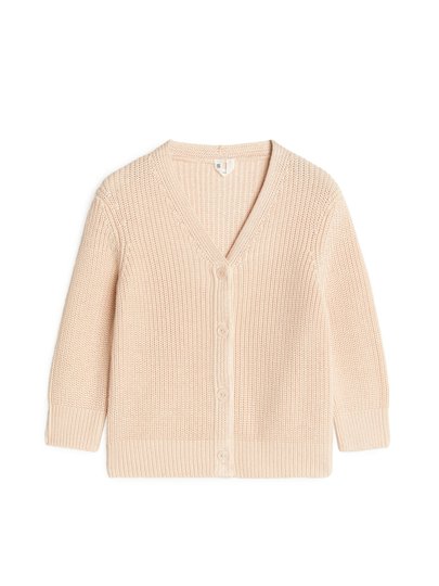 Pima Cotton Cardigan - Beige