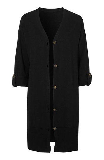 Cellbes Lång cardigan i linnemix Svart