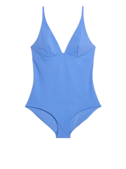 V-Neck Swimsuit - Blue