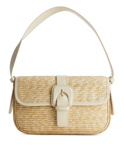 Rectangular Straw Bag - Beige