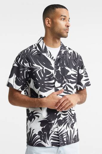 J.Lindeberg Kortärmad Skjorta Elio Hibiscus Print Vit