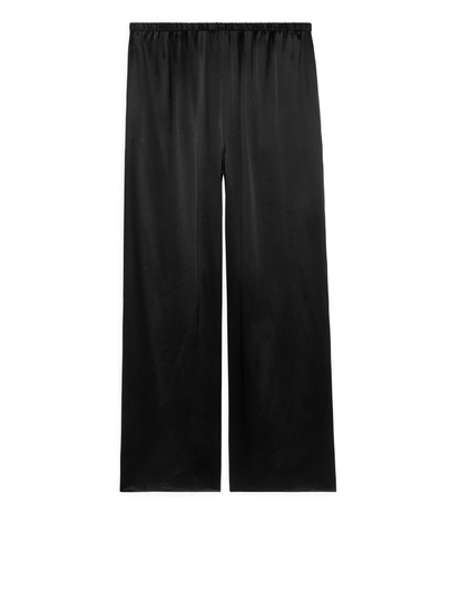Silk Pyjama Trousers - Black