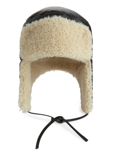 Leather Trapper Hat - Black