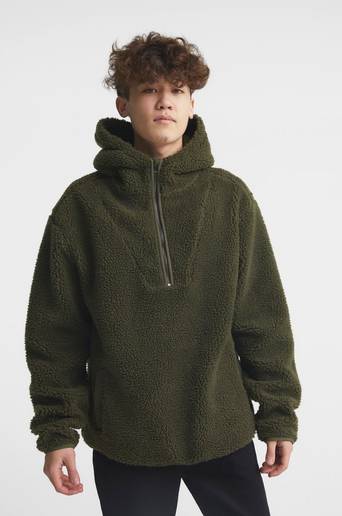 Studio Total Pile 1/2 Zip Hoodie Grön