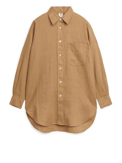 Oversized Linen Shirt - Beige
