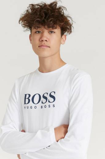 BOSS Långärmad t-shirt Vit