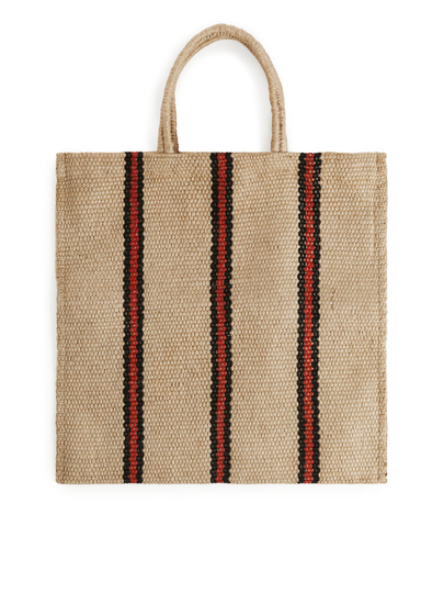 Turtle Bags Striped Tote - Beige