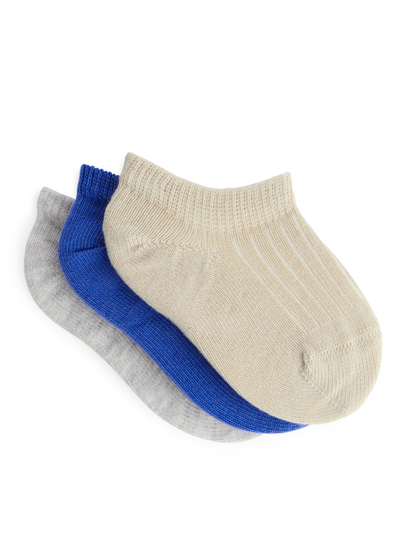 Sneaker Baby Socks, 3 Pairs - Blue