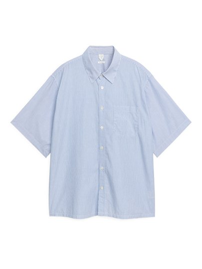 Short-Sleeved Cotton Shirt - Blue
