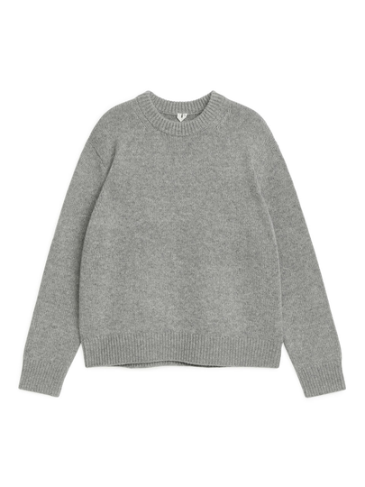 Heavy Knit Wool Jumper - Grey