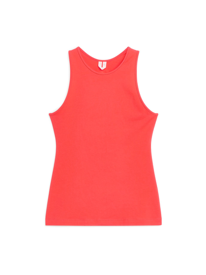 Cut-Out Tank Top - Red