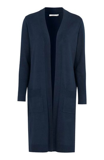 Cellbes Finstickad lång cardigan med fickor Marin