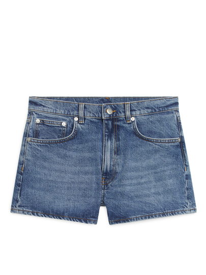 Stretch Denim Shorts - Blue