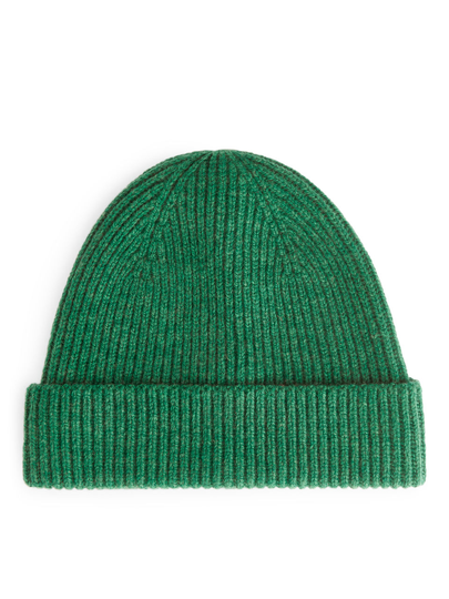 Ribbed Wool-Alpaca Beanie - Green