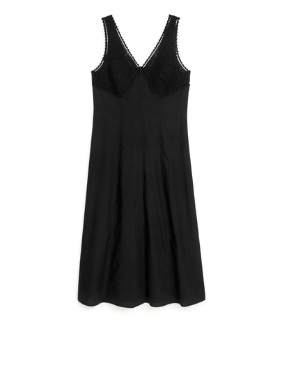 Crochet Detail Dress - Black