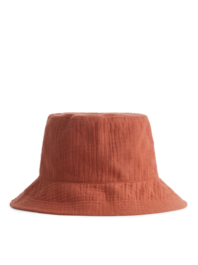 Puckered Sun Hat - Orange