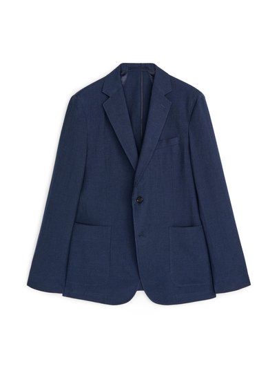 Casual Blazer Wool Linen - Blue