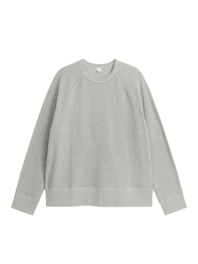 Cotton Towelling Sweatshirt - Grey