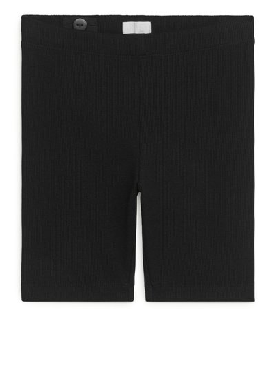 Rib Jersey Cycling Shorts - Black