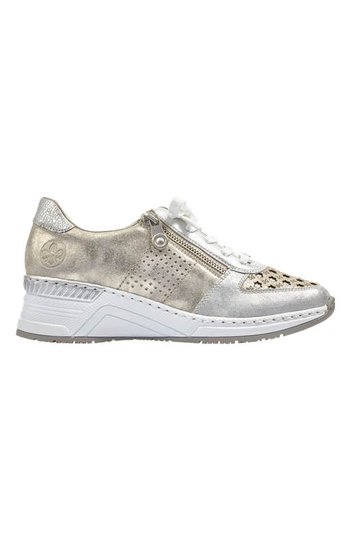 Rieker Sneakers i skinn Guld Silver