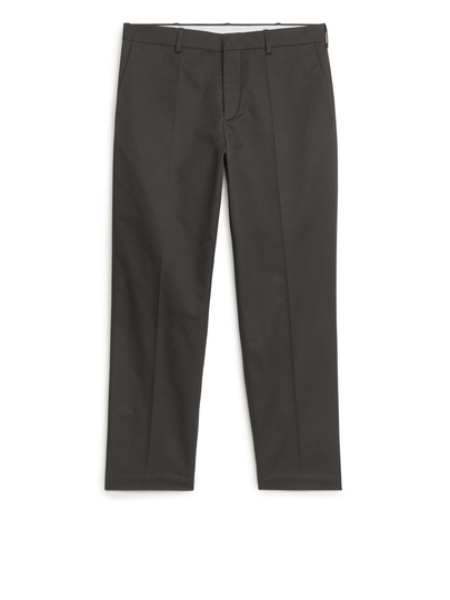 Pressed Regular-Fit Trousers - Grey