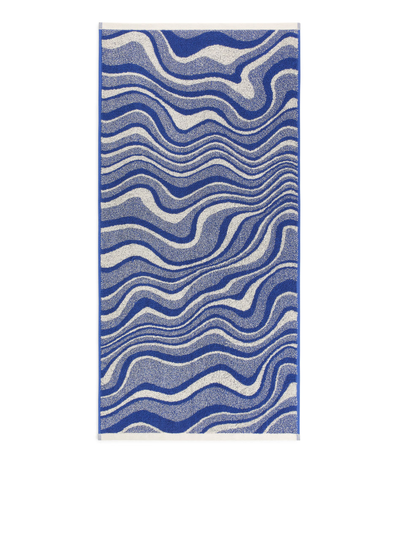 Jacquard Woven Bath Towel - Blue