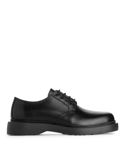 Chunky Leather Derby Shoes - Black