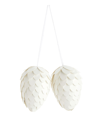 Paper Ornaments 6 cm - White