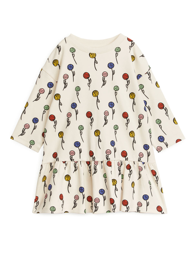 Jersey Frill Dress - Beige