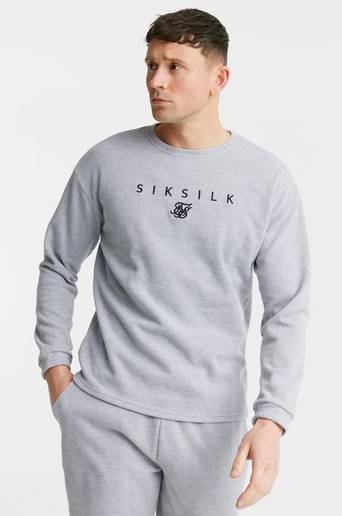 SIKSILK Tröja L/S Essential Rib Sweater Grå
