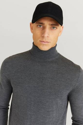 Studio Total Stickad tröja Merino Roll Neck Grå