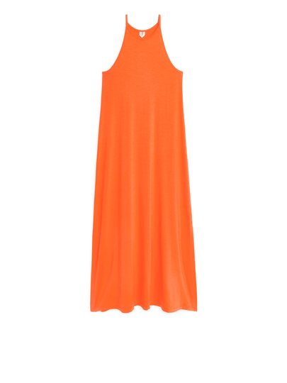 Lyocell Strap Dress - Orange