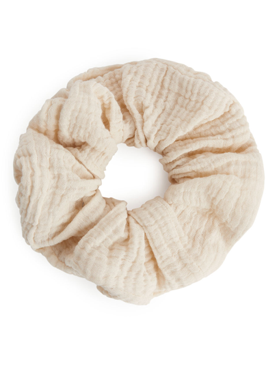 Cotton Muslin Scrunchie - Beige